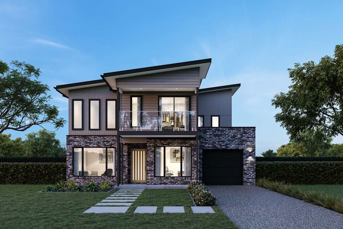 Beechford 25 house design with Scamander with balcony facade