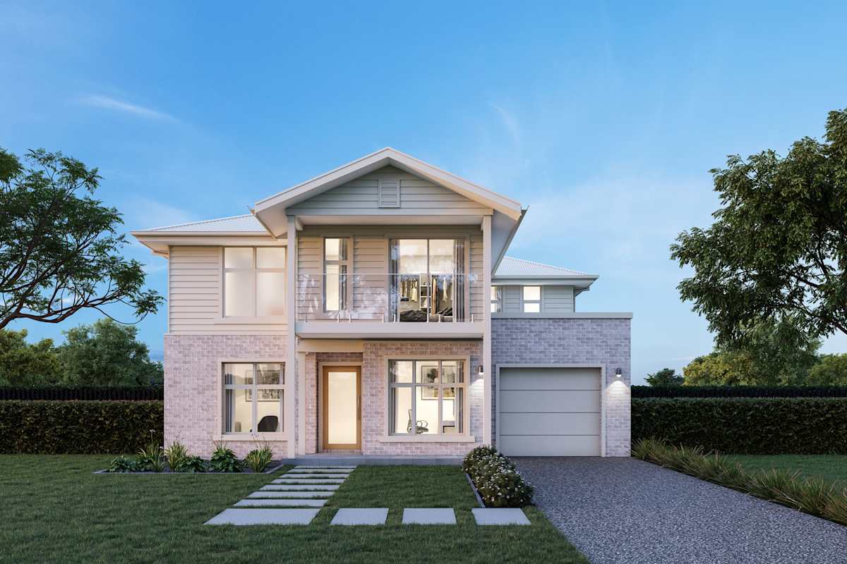 Beechford 25 house design with Bayport with balcony facade