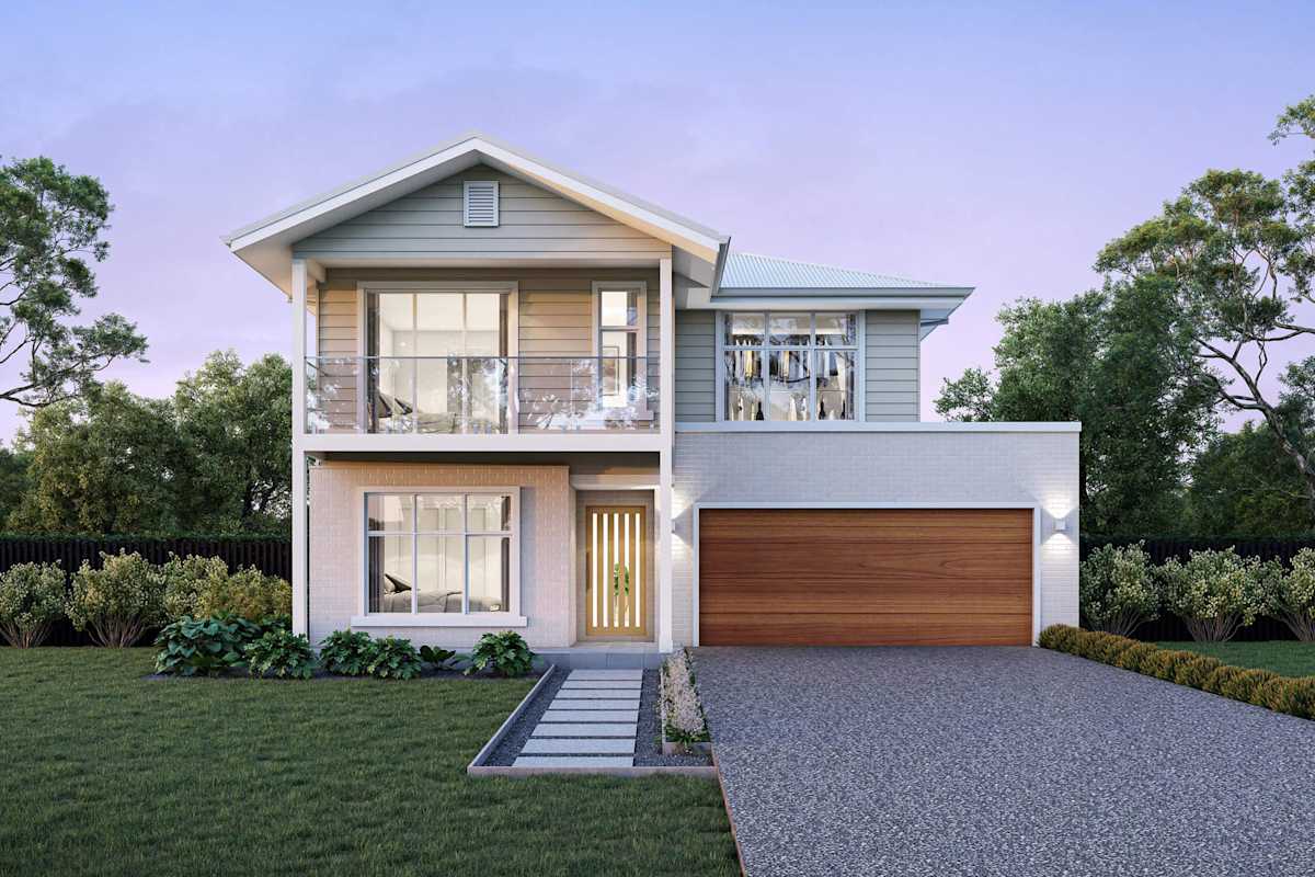 Clearwater 32 house design with Bayport with balcony facade