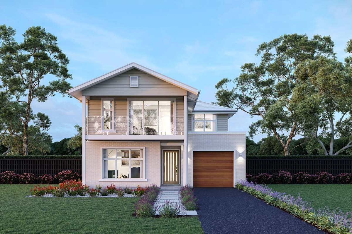 Brookvale 25 house design with Bayport with balcony facade