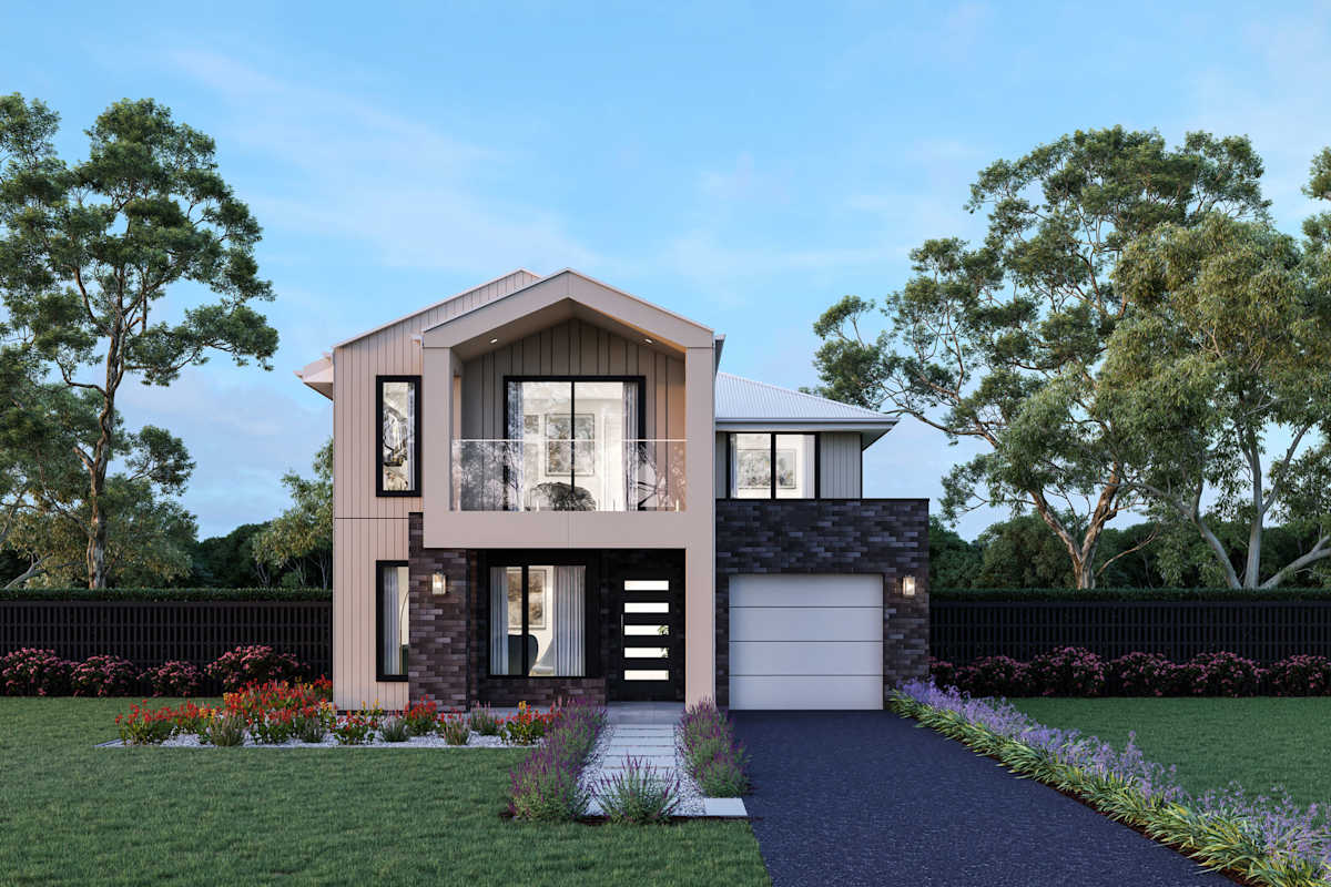 Brookvale 25 house design with Malmo with balcony facade