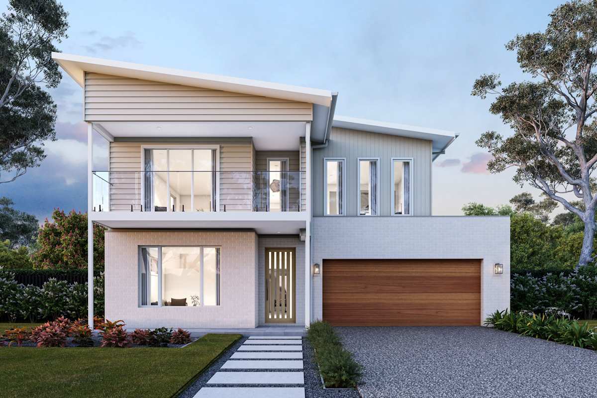 Seabreeze 33 house design with Scamander with balcony facade