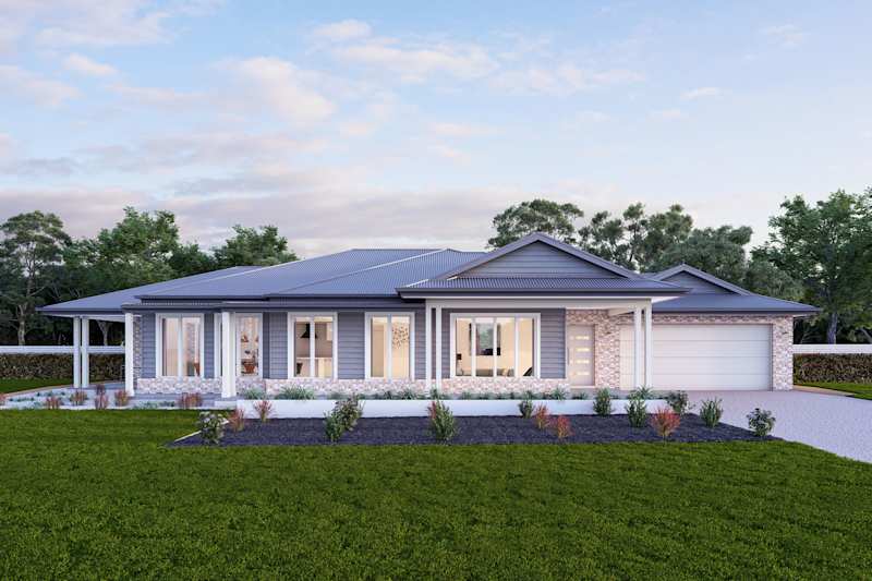 Barcelona 24 house design with Newhaven facade - Acreage Home Designs