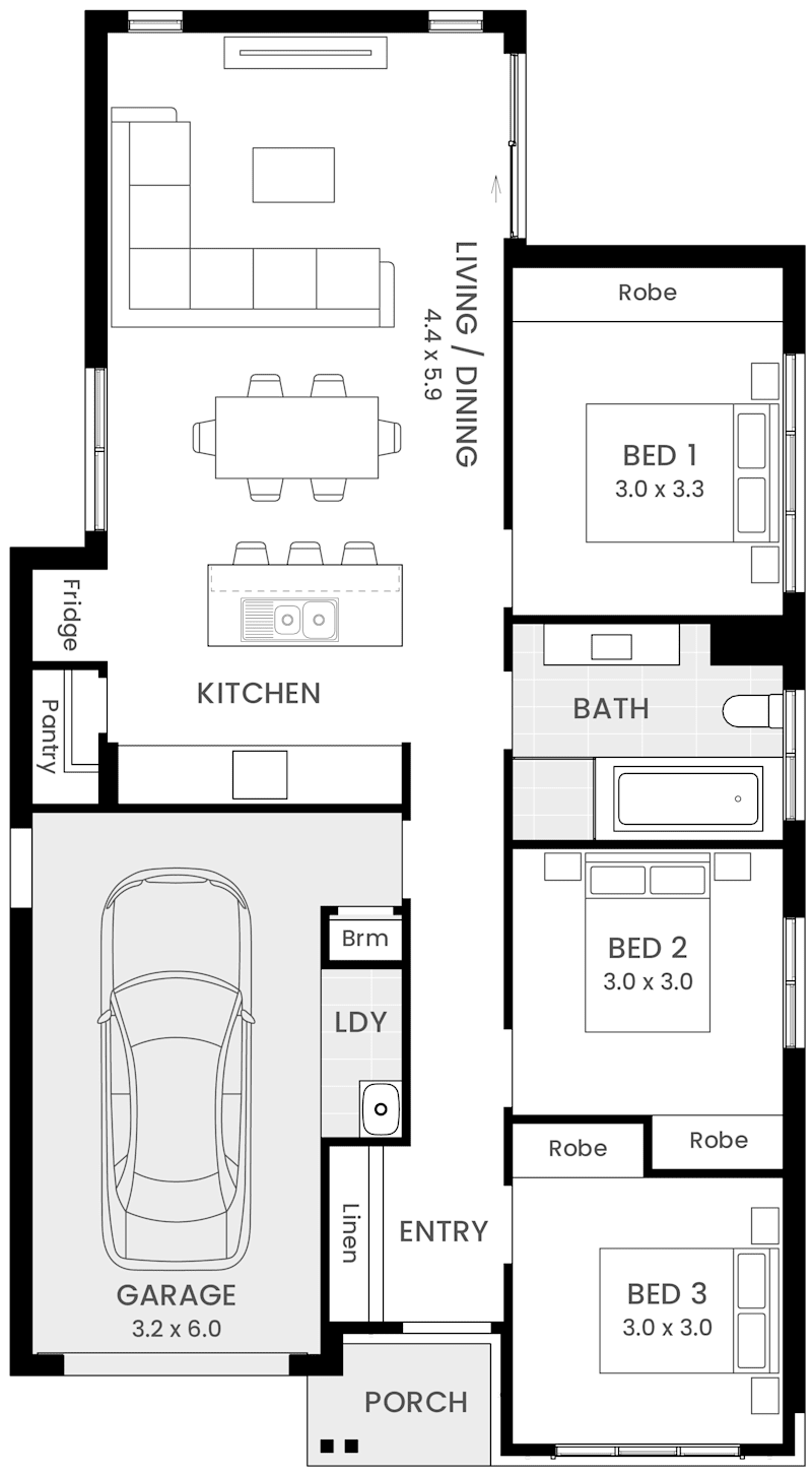 Enfield 13 single storey Home Design Floor Plan