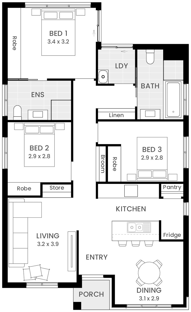 Ashfield 12 single storey Home Design Floor Plan
