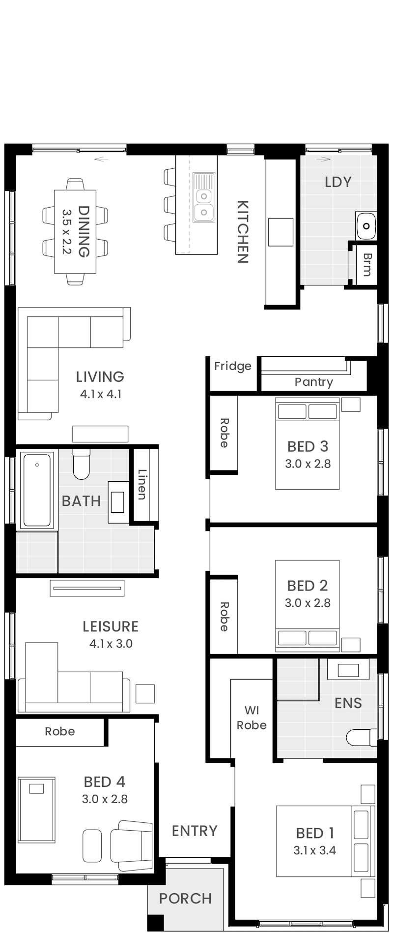 Cypress 15 single storey Home Design Floor Plan