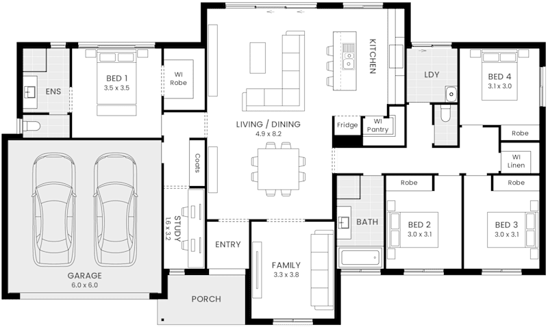 Tamar 24 single storey floor plan