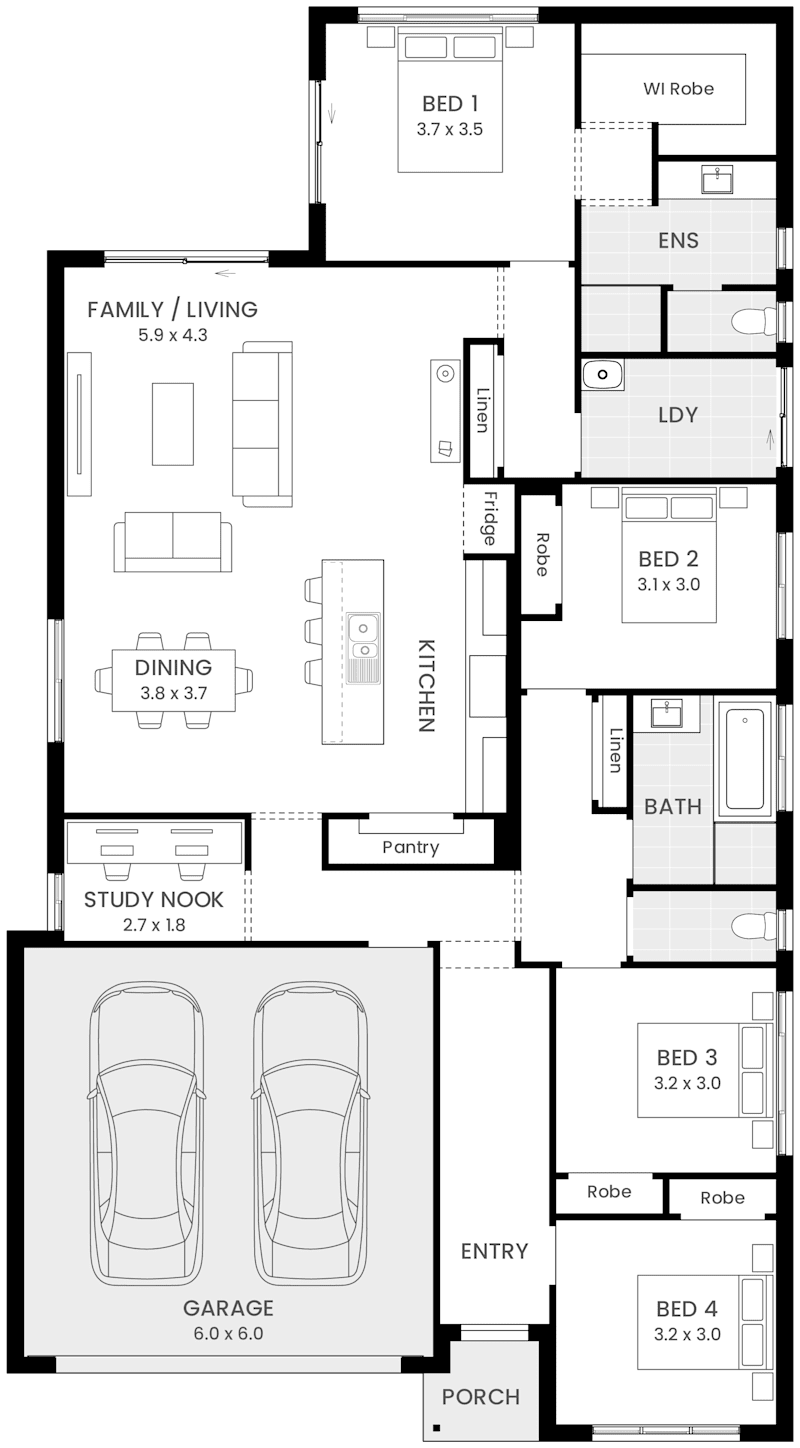 Robinvale 23 single storey floor plan