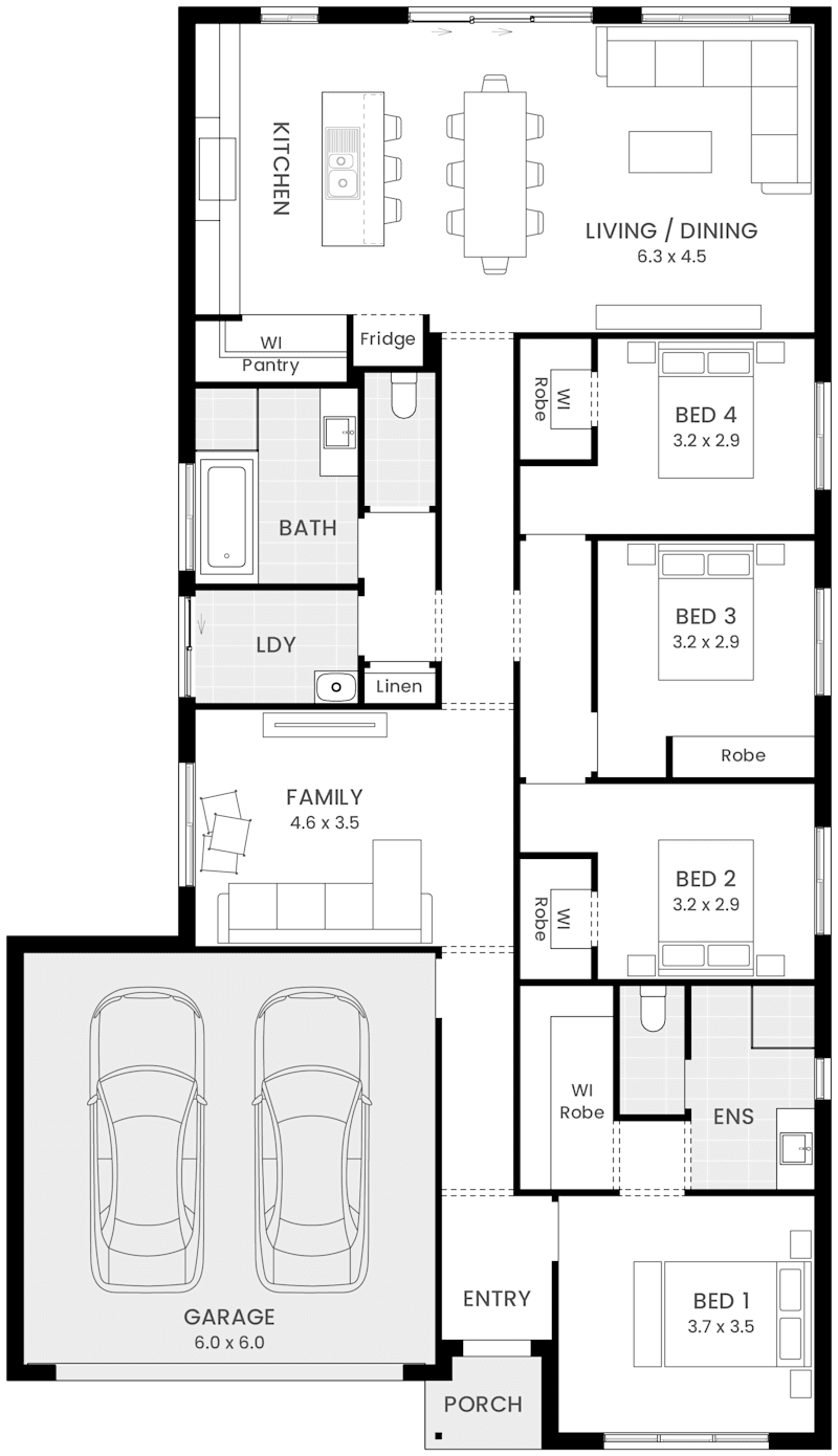 Seaford 23 single storey floor plan