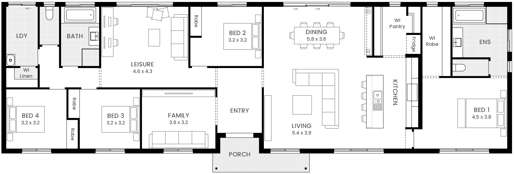 Woodbridge 24 single storey floor plan