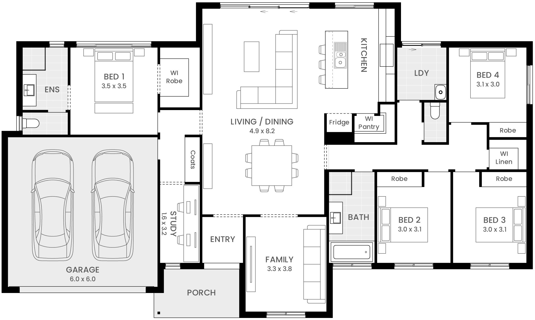 Tamar 24 single storey floor plan
