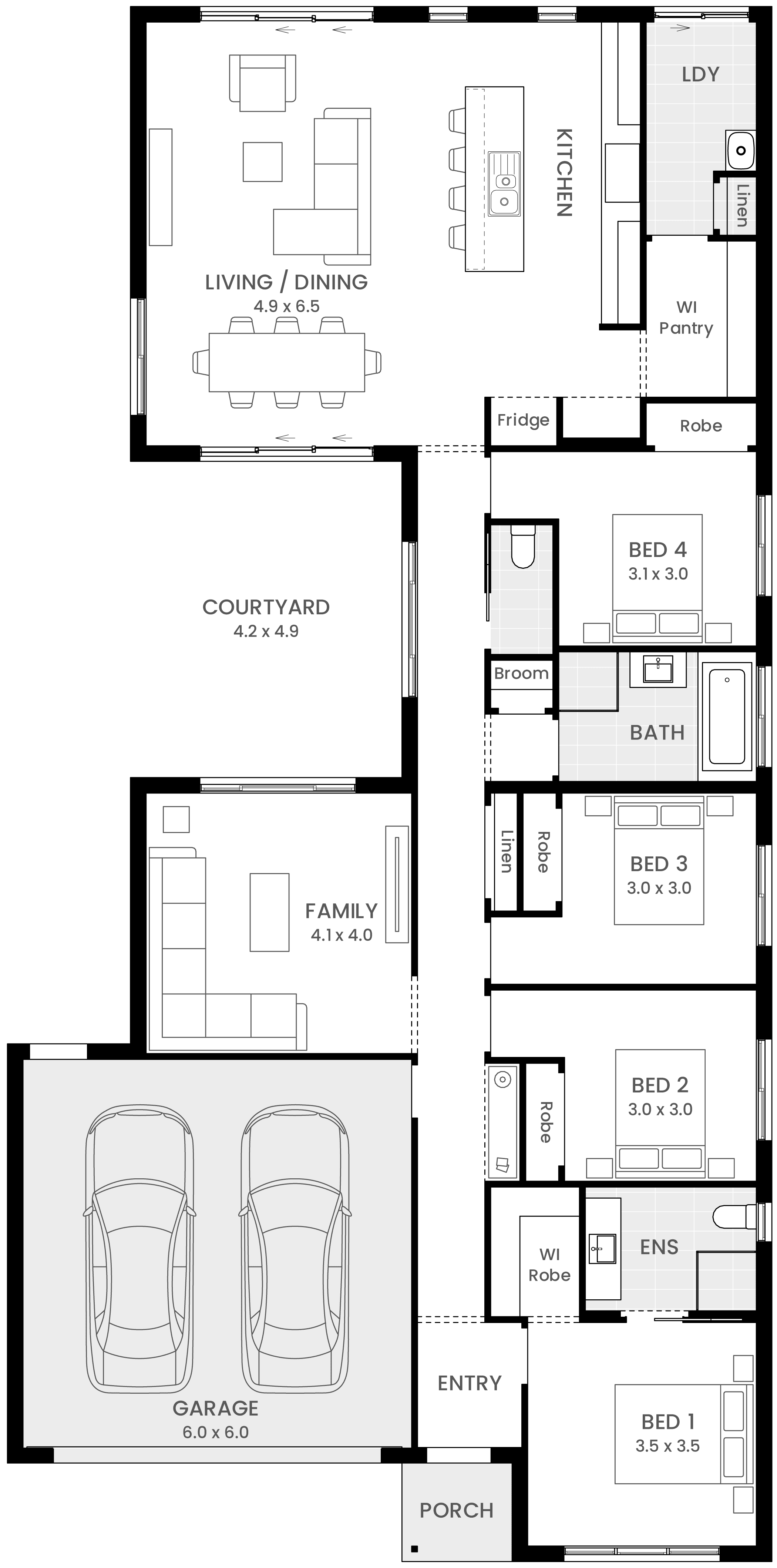 Bellbrae 24 single storey floor plan