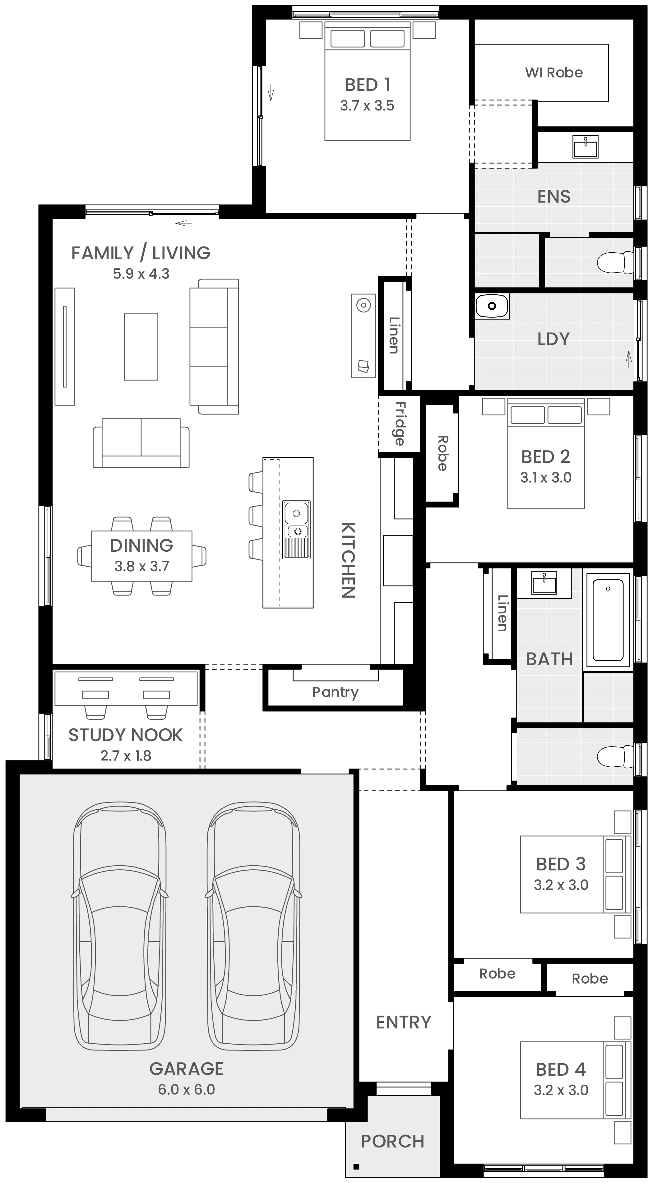Robinvale 23 single storey floor plan